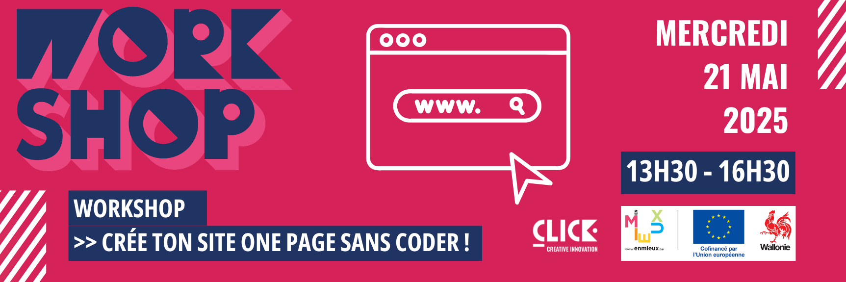 Visuel du Workshop Crée ton site one page sans coder