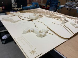 Maquette réalisée au Lab du CLICK avec la découpeuse et graveuse laser et les imprimantes 3D